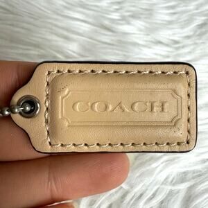 1.5" COACH Tan Fob Bag Charm Hang tag Hangtag